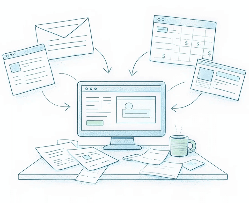 Messy B2B eCommerce Desk and Portal