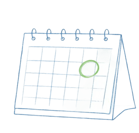 Illustration of a calendar with a circled date