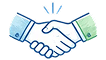 Illustration of two people shaking hands